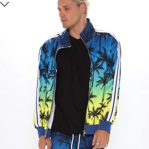 Fashion Nova blue sunset ombré track jacket - L